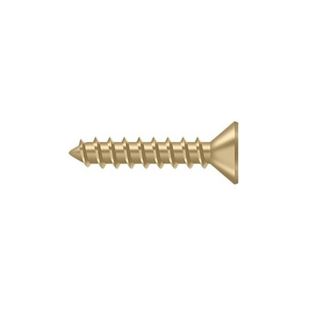 Deltana Wood Screw, #10, 1 in, Brushed Brass Steel Flat Head Phillips Drive SCWS1010U4
